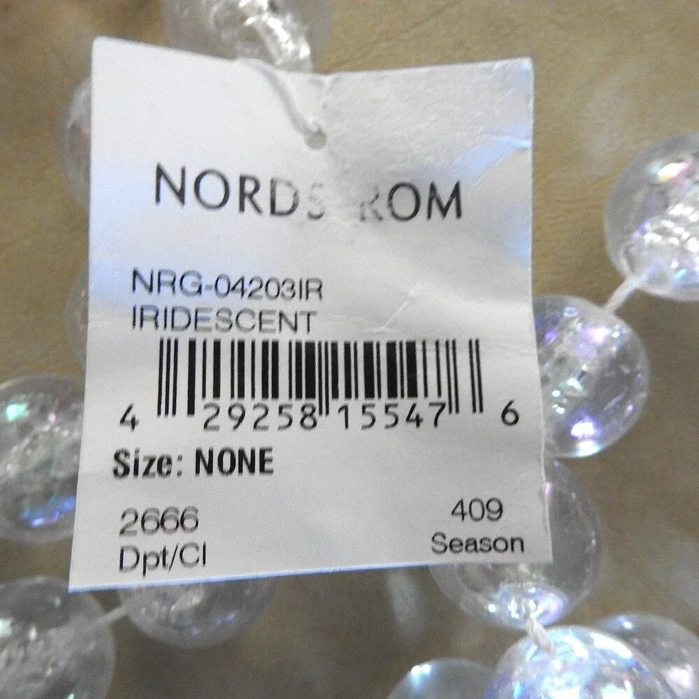 NWT Lucite Iridescent Beaded Christmas Tree Garland 2 Yards Nordstrom